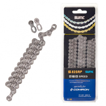 Велосипедная цепь SUMC 8 speed S82SRP 1/2"x3/32"116L супер антикоррозионная защита 800 часов ГОСТ