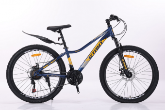 Велосипед скоростной (М) 26" STANT MD6100 рама 14" сталь, 21 ск,  синий/желтый