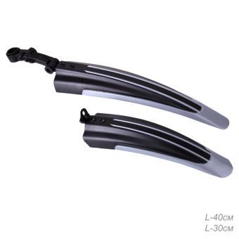 Крылья для велосипеда для колёс на 24-26". COMIRON Aqua-Shield. комплект 2 шт. Цвет: Черный-Серый.