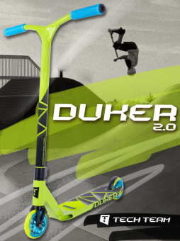 Самокат трюковой TechTeam Duker 2.0 110мм IHC 3.25кг  Green/Неоновый зелёный