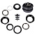 Рулевая колонка MIXIEER, 1-1/8"-1.5", безрезьбовая, ZS 44/28.6 ZS 44/30, подшипники 41 x 45°x 45°, с