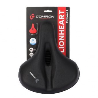 Седло велосипедное суперкомфортное COMIRON LIONHEART Richard I C076-G 260x215. Технологии: DW, ED, Э