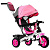 Трехколесный велосипед с крышей и родительской ручкой ВИВАТ Розовый (надувные колеса)
