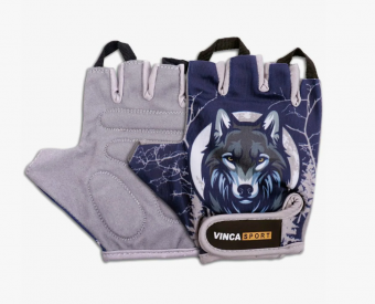 Перчатки велосипедные, WOLF, синие, XL	