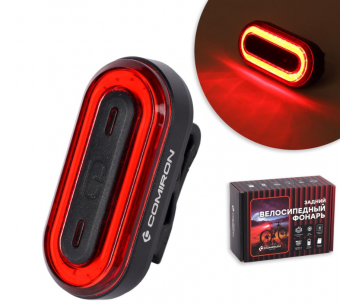 Фонарь задний COMIRON "TAILGUARD" свет: 30COB, 400mAh, 6 режимов, Type-C, функция памяти, вес 33гр