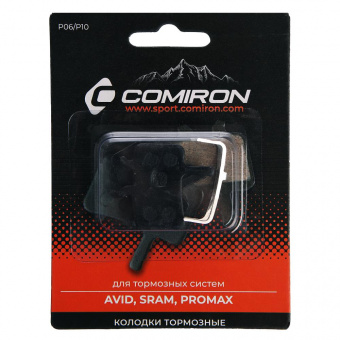 Колодки тормозные органические COMIRON RESIN P06/P10, для тормозных систем: AVID, SRAM, PROMAX, 