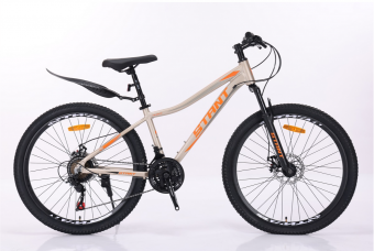 Велосипед скоростной (М) 26" STANT MD6600 рама 14", АЛЮМИНИЙ 21 ск , серый / оранжевый