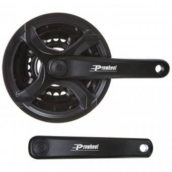Шатуны PROWHEEL TA-CQ02 170MM; CHAINRINGS 24/34/42T w/PLASTIC BLACK CHAINGUARD	