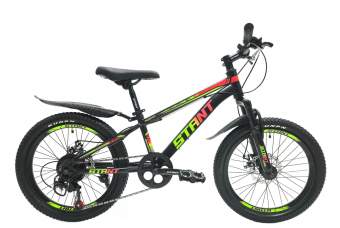Велосипед скоростной (M) 20" STANT MD2000 11", 7 скоростей, сталь черный/зеленый