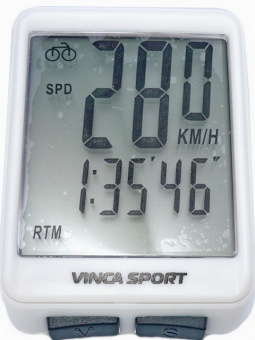 Компьютер беспроводной, 12 функций, белый с черным, инд.уп. Vinca Sport