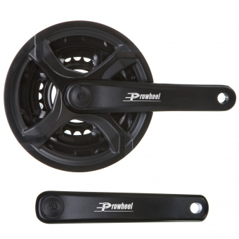 Шатуны PROWHEEL TA-CQ02 CRANK 175MM; CHAINRINGS 24/34/42T w/PLASTIC BLACK CHAINGUARD	