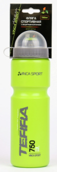 Фляга велосипедная с защитой от пыли 750мл, зеленая, инд.уп. Vinca sport VSB 21 terra