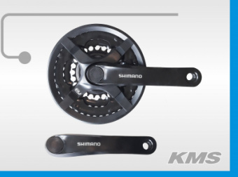 Комплект шатунов "SHIMANO" TY301, с защитой, 48х38х28черный . без инд.упак.