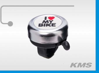 Звонок для велосипеда "I love my bike" алюм./пласт серебристый