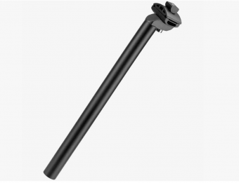 Вынос седла, алюминиевый, черный, с замком, 350mm, диаметр 28.6mm, с разметной сеткой, KMS.