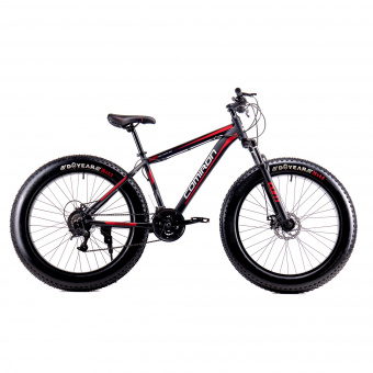 Велосипед фэт-байк 26"x4" рама 17" 24sp COMIRON "CHUBBY" GTF2624, аморт. вилка/уп 1/черный-красный