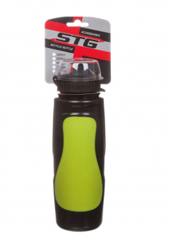 Велофляга STG DC-BT-55 600мл защитной крышкой черн/зеленая