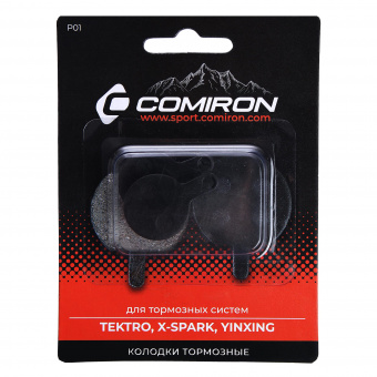 Колодки тормозные органические COMIRON RESIN P01, для тормозных систем: TEKTRO, X-SPARK, YINXING