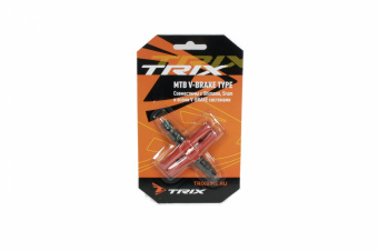 Колодки тормозные TRIX, для V-br, 70мм, резьбовые, с шайбами и гайками, комплект -2шт., красные, инд