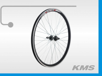 Колесо 26" заднее, ПОД ГАЙКИ алюм. двойн. обод, V-brake, цвет черный