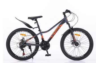 Велосипед скоростной (М) 24" STANT MD4100 рама 12"  сталь , 21 ск, серый/оранжевый