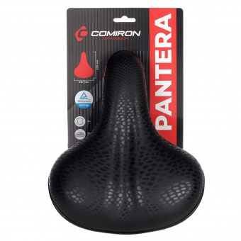 Седло велосипедное комфортное COMIRON PANTERA 153B 250x210, Чёрная пантера