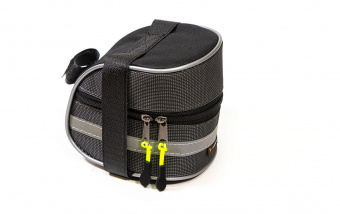 Сумка велосипедная TRIX, крепление под седло, средняя, 13х11х10см, водонепроницаемая, светоотр
