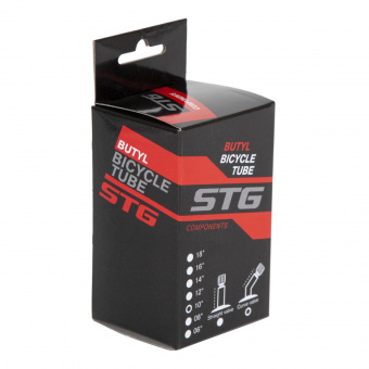 Камера велосипедная STG бутил 10"Х1,75"/2,25" автониппель 33 мм для велосипедa (Гнутый автовентиль) 